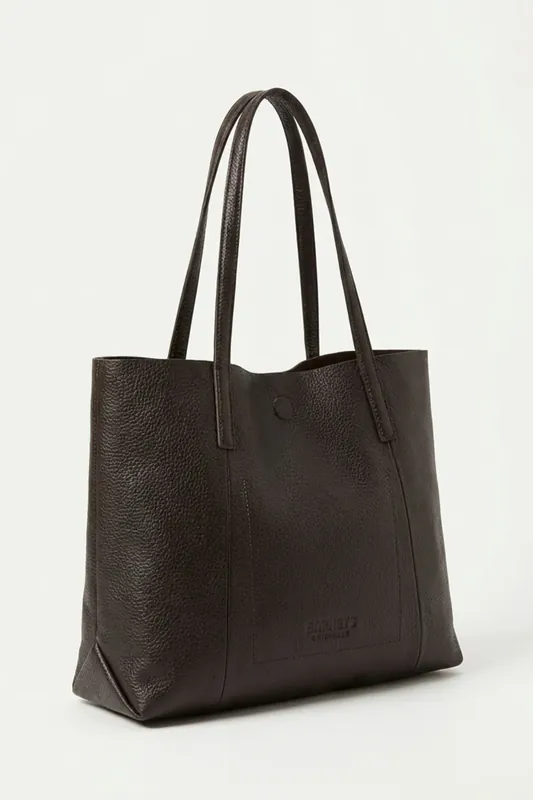 Brown Real Cow Leather Tote Bag - Barneys Originals