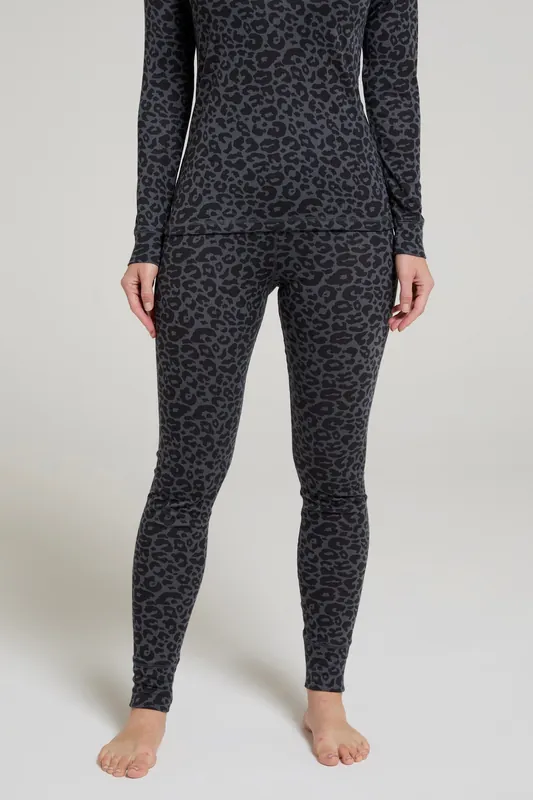Talus' Printed Lightweight Soft Stretchy Quick Dry Thermal Leggings - Mountain Warehouse