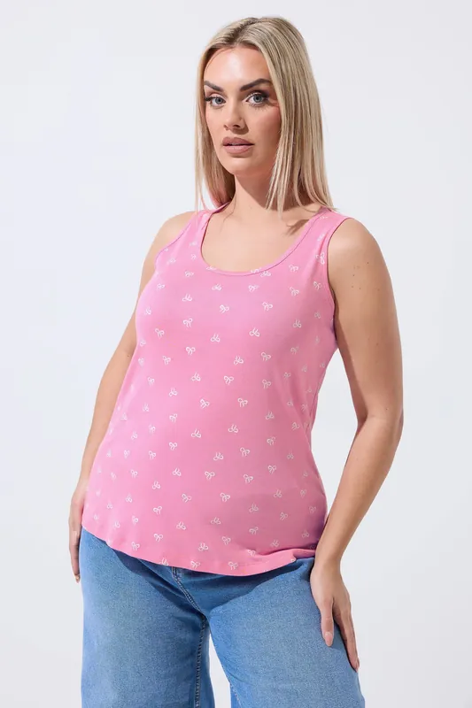 Bow Ribbed Vest Top - Yours