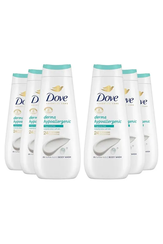Advanced Care 'Body Wash' Hypoallergenic 24H, 6x400ml - Dove