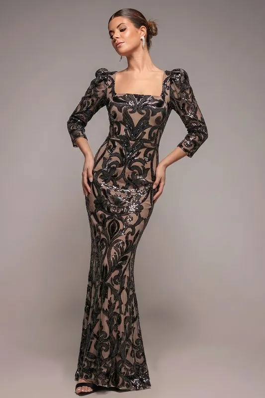 Square Neck Scalloped Lace Maxi - Goddiva