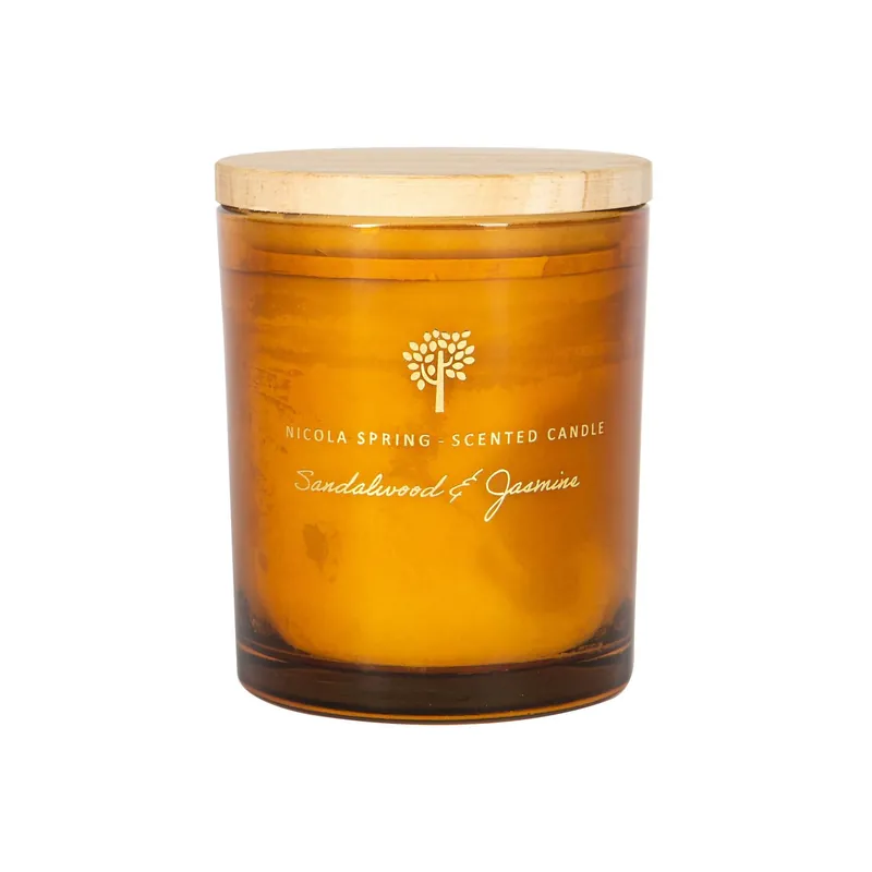 130g Sandalwood & Jasmine Soy Wax Candle - Sweet Creamy Scented Glass