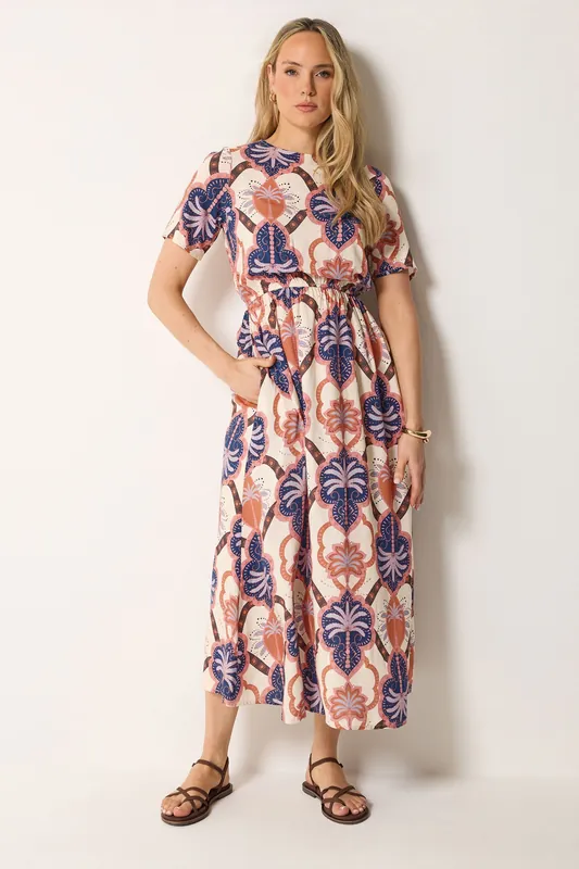 Tall Tropical Print Midi Dress - Long Tall Sally