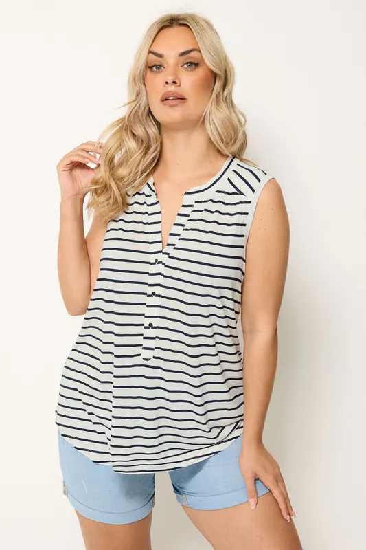 Stripe Notch Neck Top - Yours