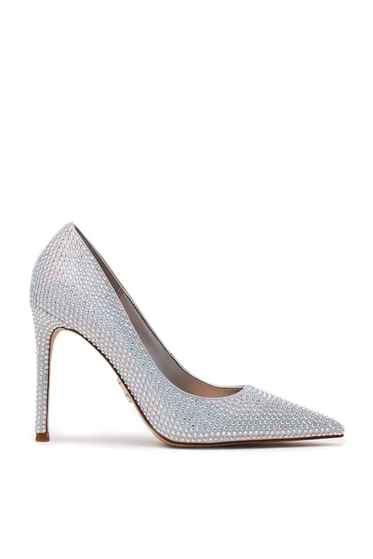 Thirve Heel Silver' Fabric Heels - STEVE MADDEN