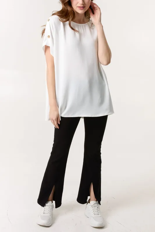 Ivory Round Neck Top - Blue Vanilla