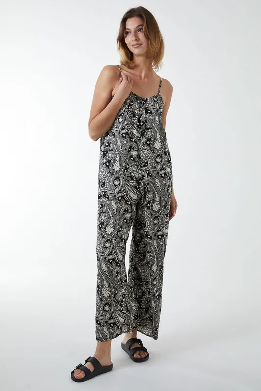 Oversized Wide Leg Jumpsuit - Blue Vanilla