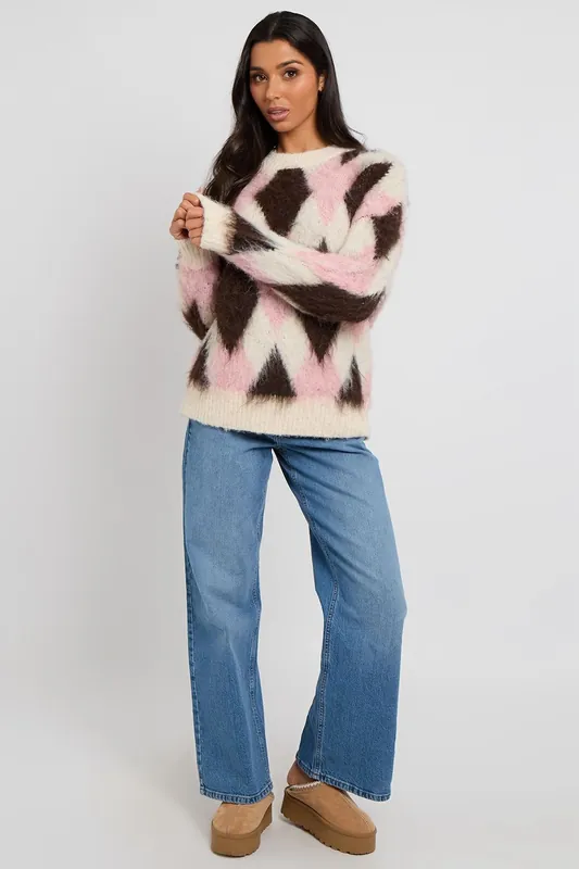 Argyle Wool-Blend Jumper