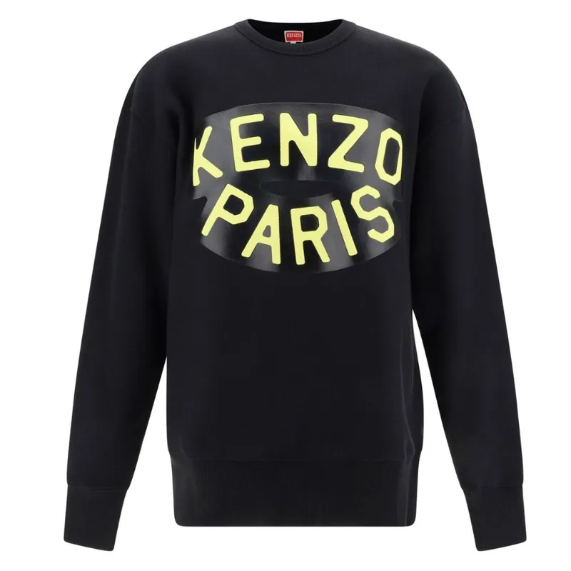 Paris Large Logo Black Sweatshirt - Kenzo