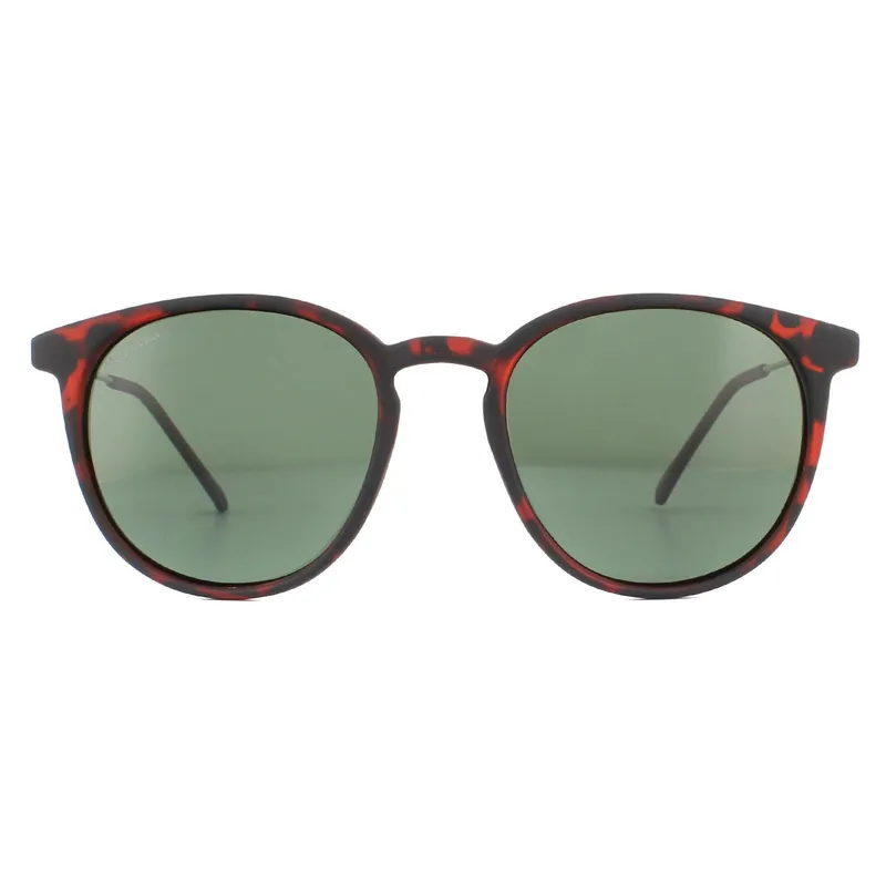 Round Brown Turtle Rubbertouch G15 Green Polarized Sunglasses - montana