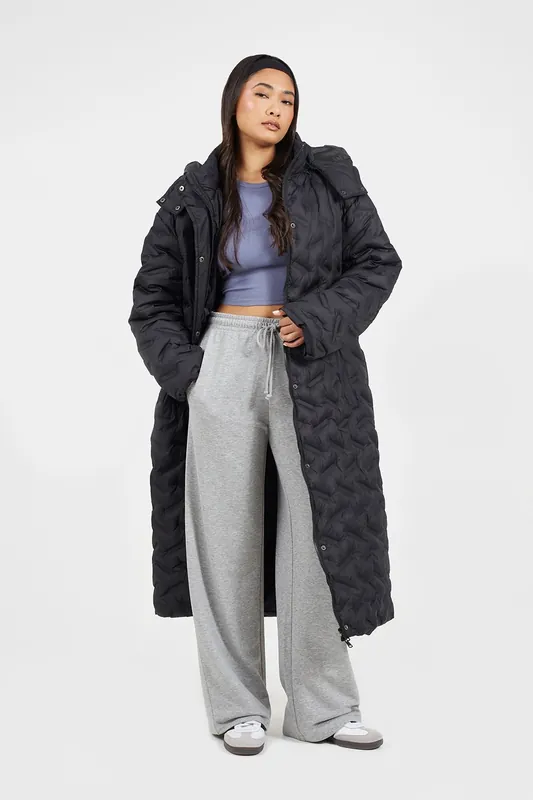 Heat Seal Quilted Longline Padded Jacket - Brave Soul
