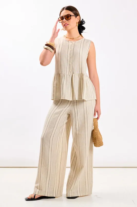 Linen Stripe Trousers - Needs No Label