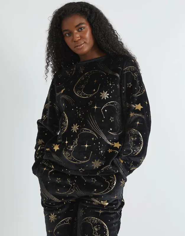 Celestial Gold Twosie Fleece Pyjama Set - SKINNYDIP