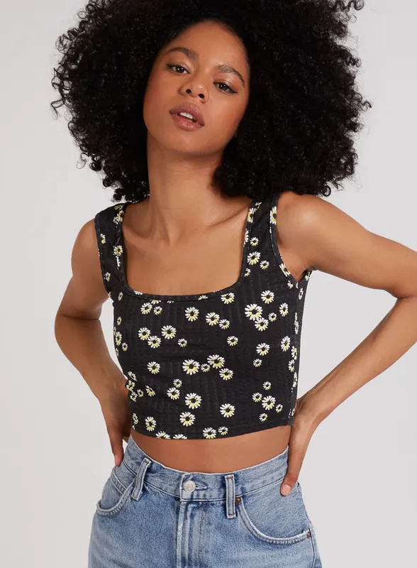Floral Crop Top - Pink Vanilla