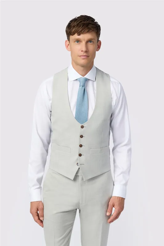 Blake Pale Grey Slim Fit Waistcoat - Antique Rogue