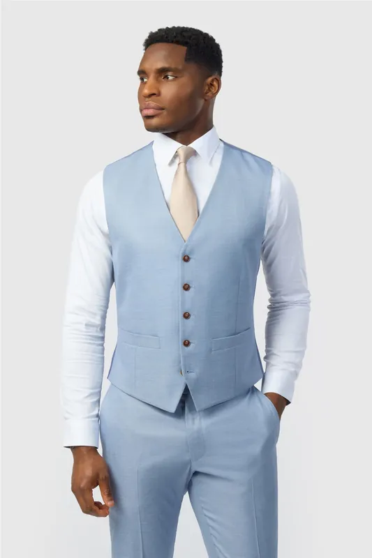 Single Breasted Five Button Slim Fit Suit Waistcoat - Antique Rogue