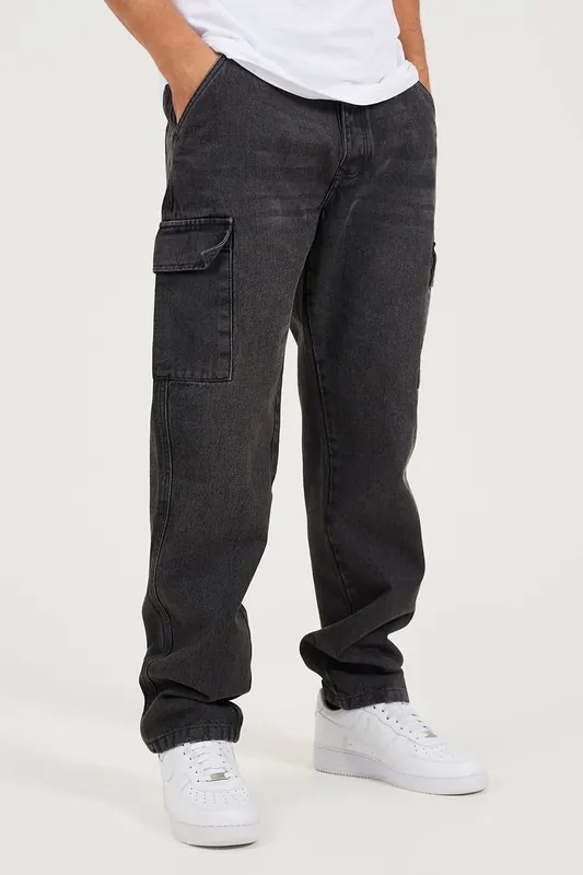 Wide Leg Cargo Style Jeans - Brave Soul