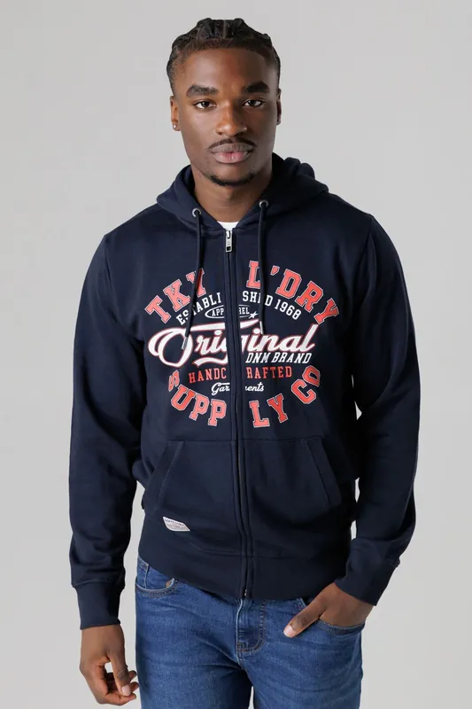 Cotton Blend Zip-Through Hoody