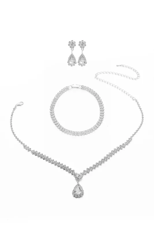 3Pcs Sparkling Teardrop Jewelry Set - MODISHION