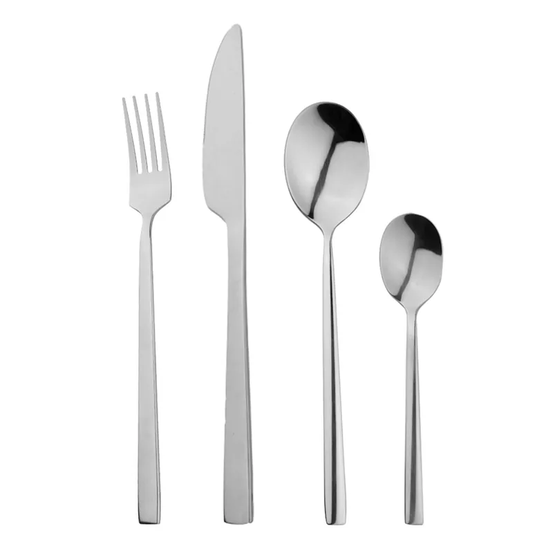 Cutlery Sets Stainless Steel Slim Spoon Fork 16 Piece Set - Glim & Glam