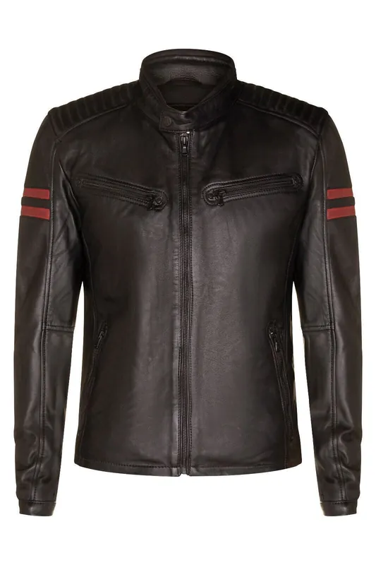 Leather Retro Bomber Jacket - Rome