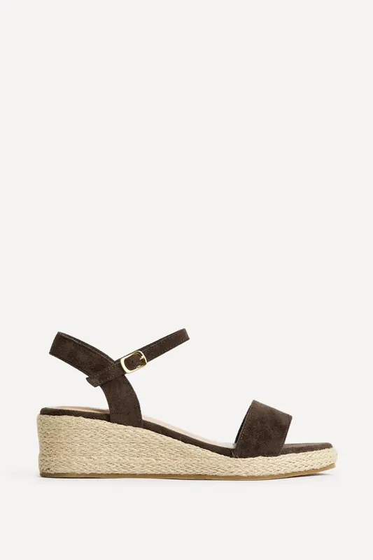 Sunrise Brown Espadrille Flatform Sandals - Linzi