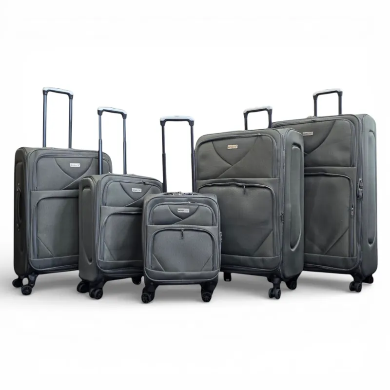 Soft Shell Lightweight Nylon Travel Holiday Set of 5 Suitcases - Seas