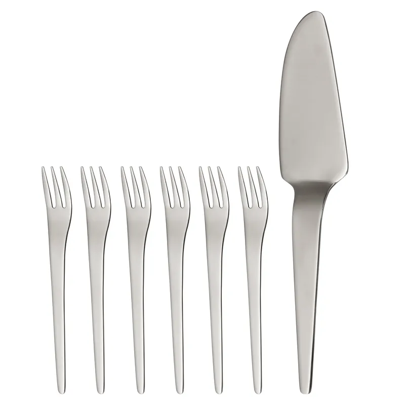 Serving Set, Elegant Stainless Steel Cake Knife and Server Duo, Sleek Curved Design for Table Settings - Orsina