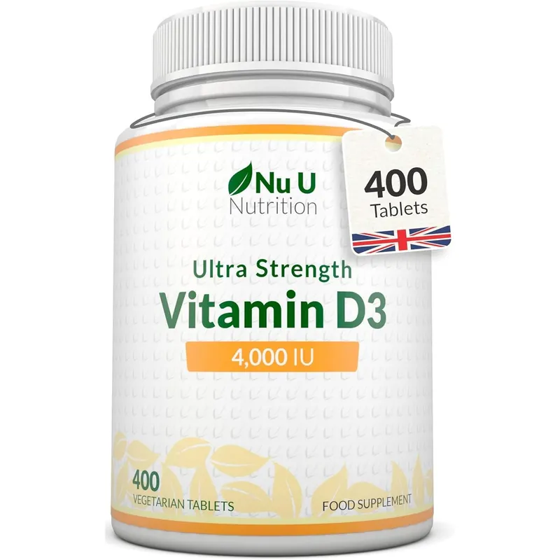 Vitamin D3 4000IU Tablets for Immune Support, Bone & Overall Health - Nu U Nutrition