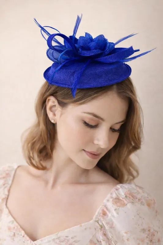 Gauze Swirl Flower Feather Fascinator - SVNX