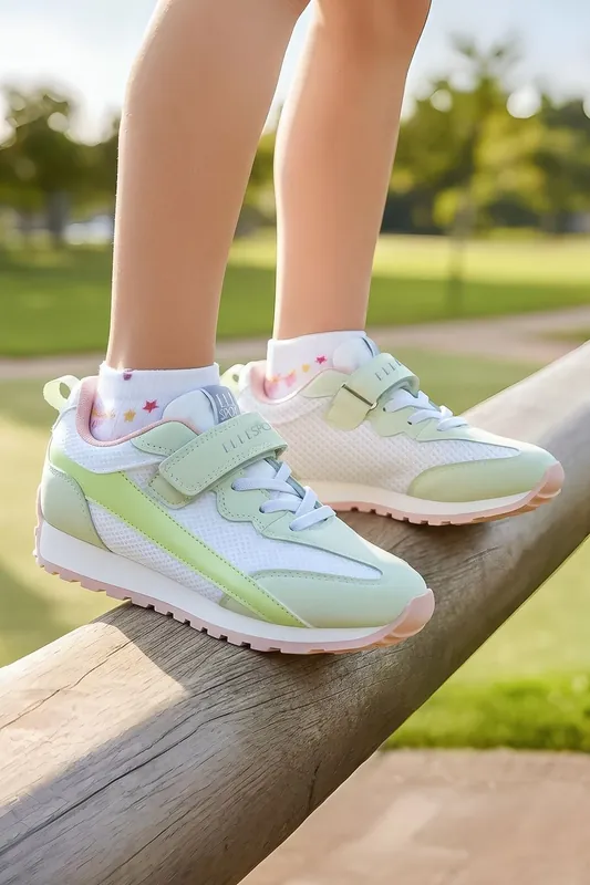 Lightweight Trainers with Mesh Panels and Hook & Loop Strap - Elle Sport