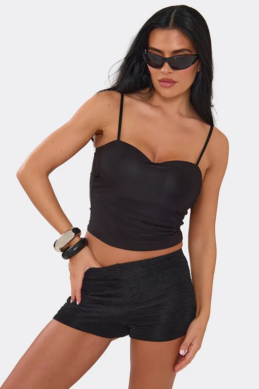 Textured Mid Rise Shorts - EGO