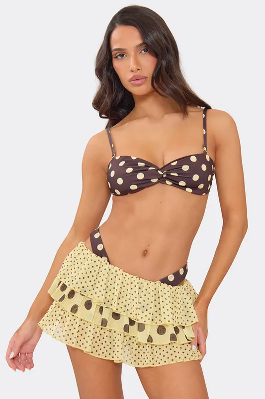 Contrast Polka Dot Low Rise Mini Shorts - EGO