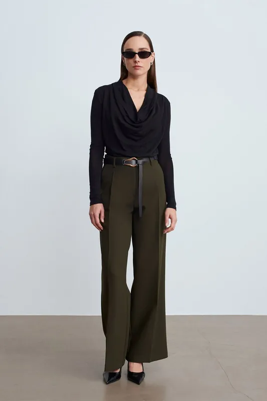 Belted Wide-Leg Trousers