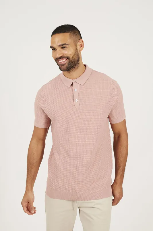 Short Sleeve Knitted Polo Shirt - Brave Soul