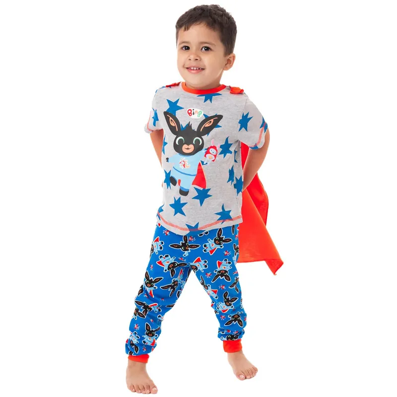 Bing Bunny Short Sleeve Long Leg Pyjama Set | Unisex Kids Grey |