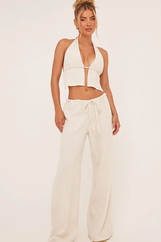 Wide Leg Linen Trousers - EGO