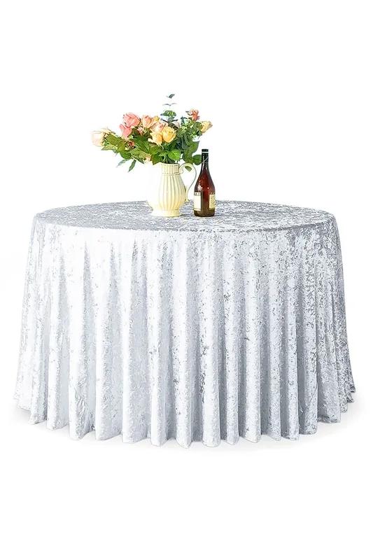Diamond Velvet Round Tablecloth - 90 Inch