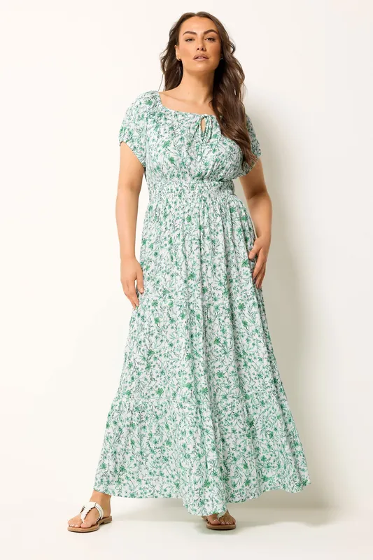 Floral Bardot Maxi Dress - Yours