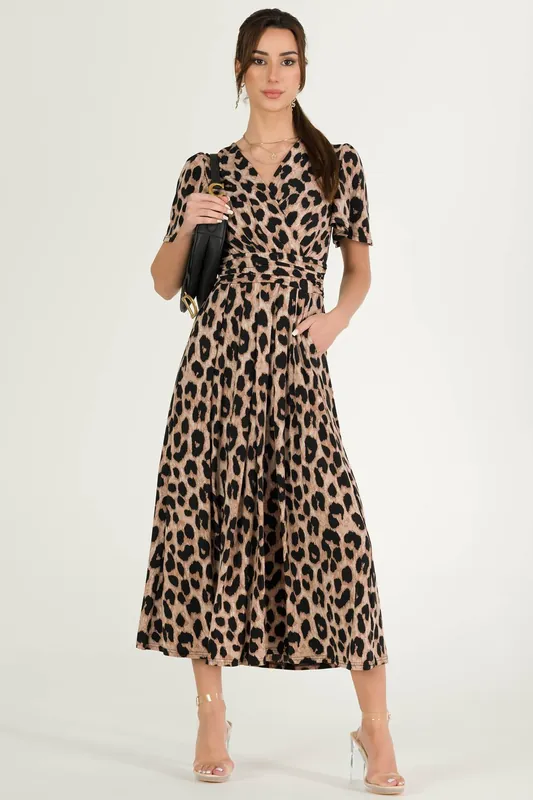 Quaya Animal Print Jersey Maxi Dress - Jolie Moi
