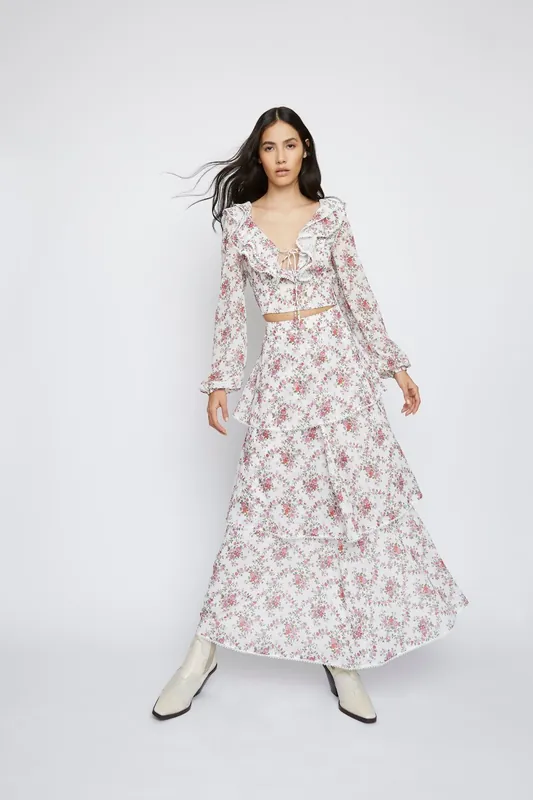 Tiered Maxi-Skirt