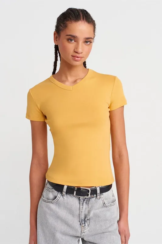 Slim Fit Cotton V-Neck T-Shirt