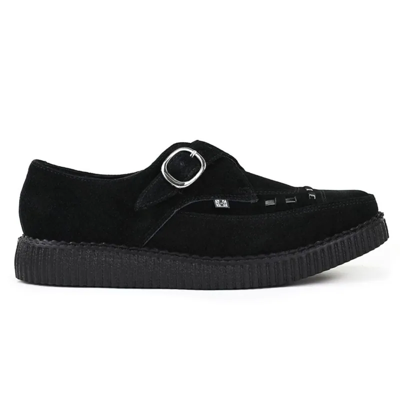 Pointed Creeper Suede Monk Buckle Platform Shoes - TruClothing