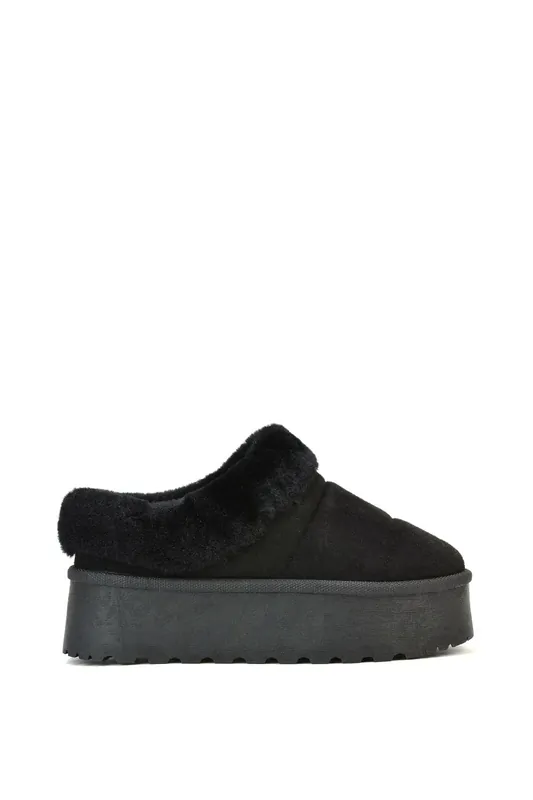 Laylin' Faux Fur Platform Slipper Micro Ultra Mini Boots - XY London