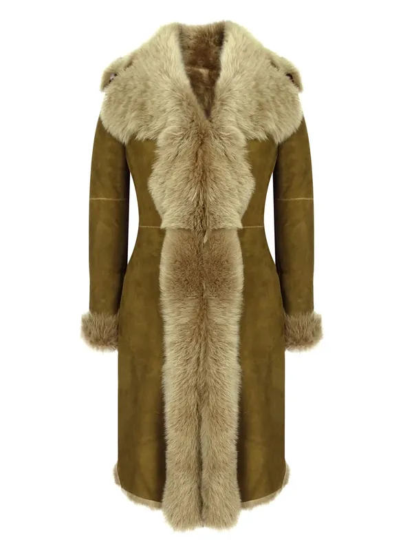 Toscana Suede Sheepskin Long Coat - TruClothing