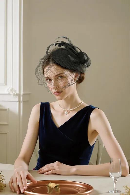 Vintage Feather Veil Fascinator - MODISHION