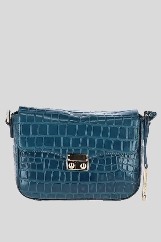 'Elegance' Croc Embossed Leather Cross Body Bag - Ashwood Leather