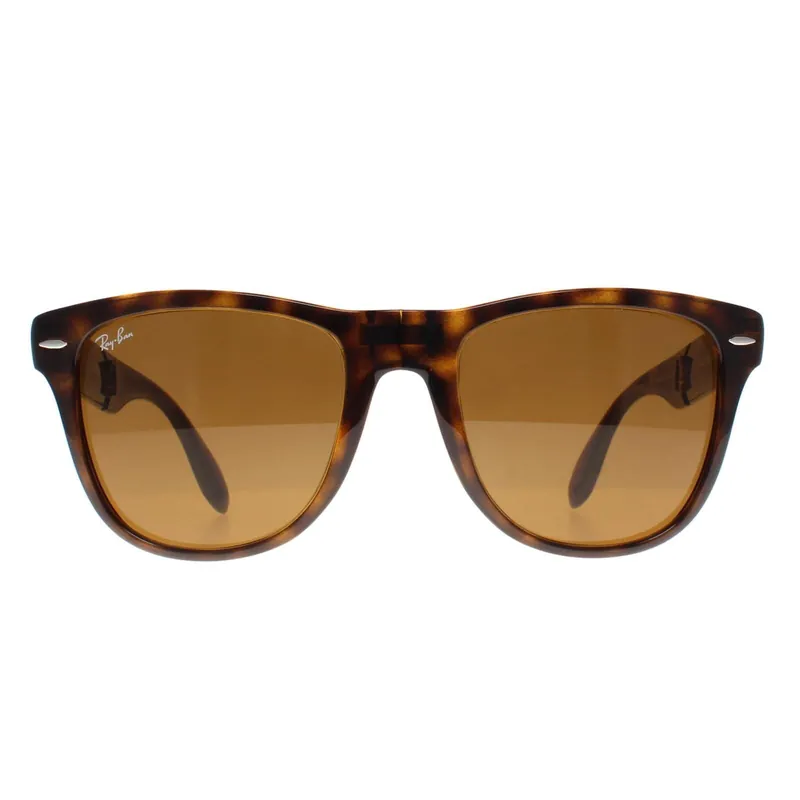 Rectangle Tortoise Brown Folding Wayfarer 4105 Sunglasses - Ray-Ban