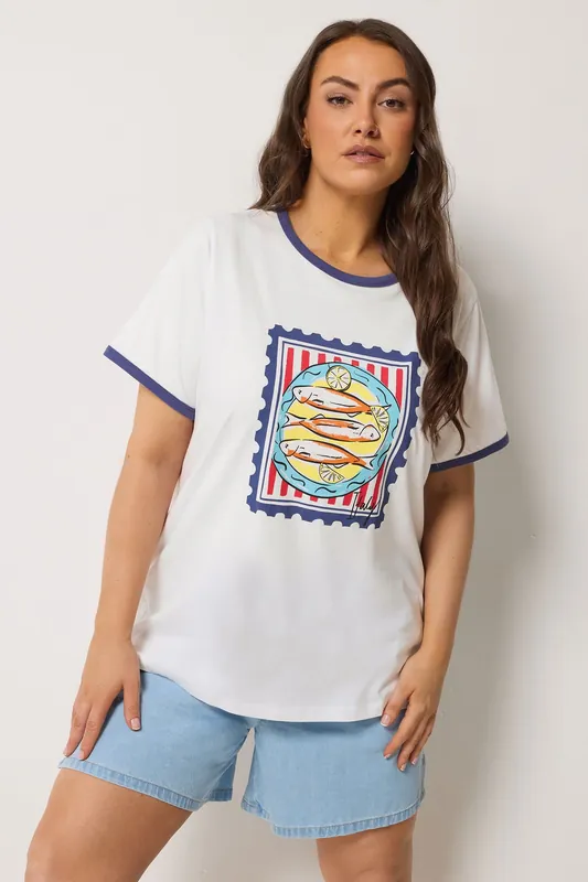 Sardine Graphic Ringer T-Shirt