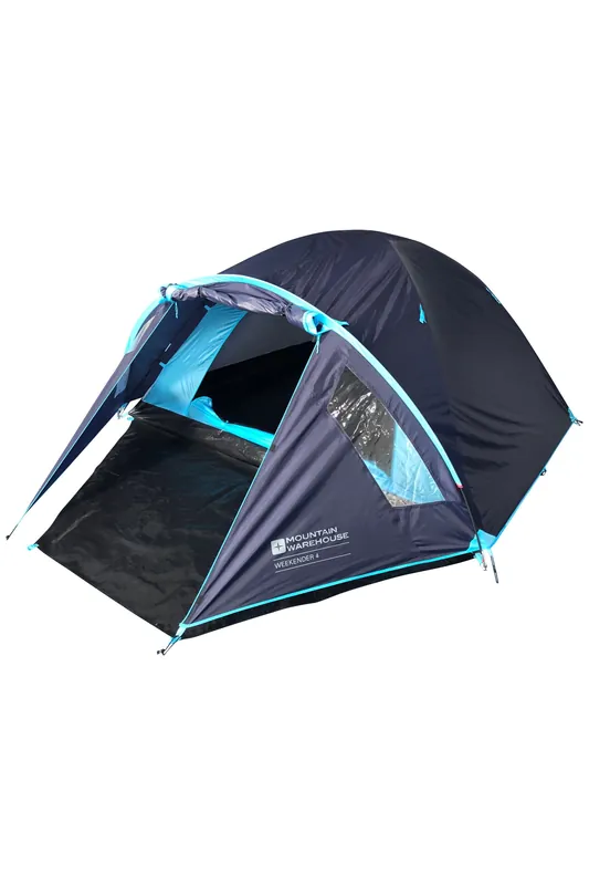 'Weekender' Waterproof Lightweight Durable Outdoor Camping 4 Man Tent - Mountain Warehouse